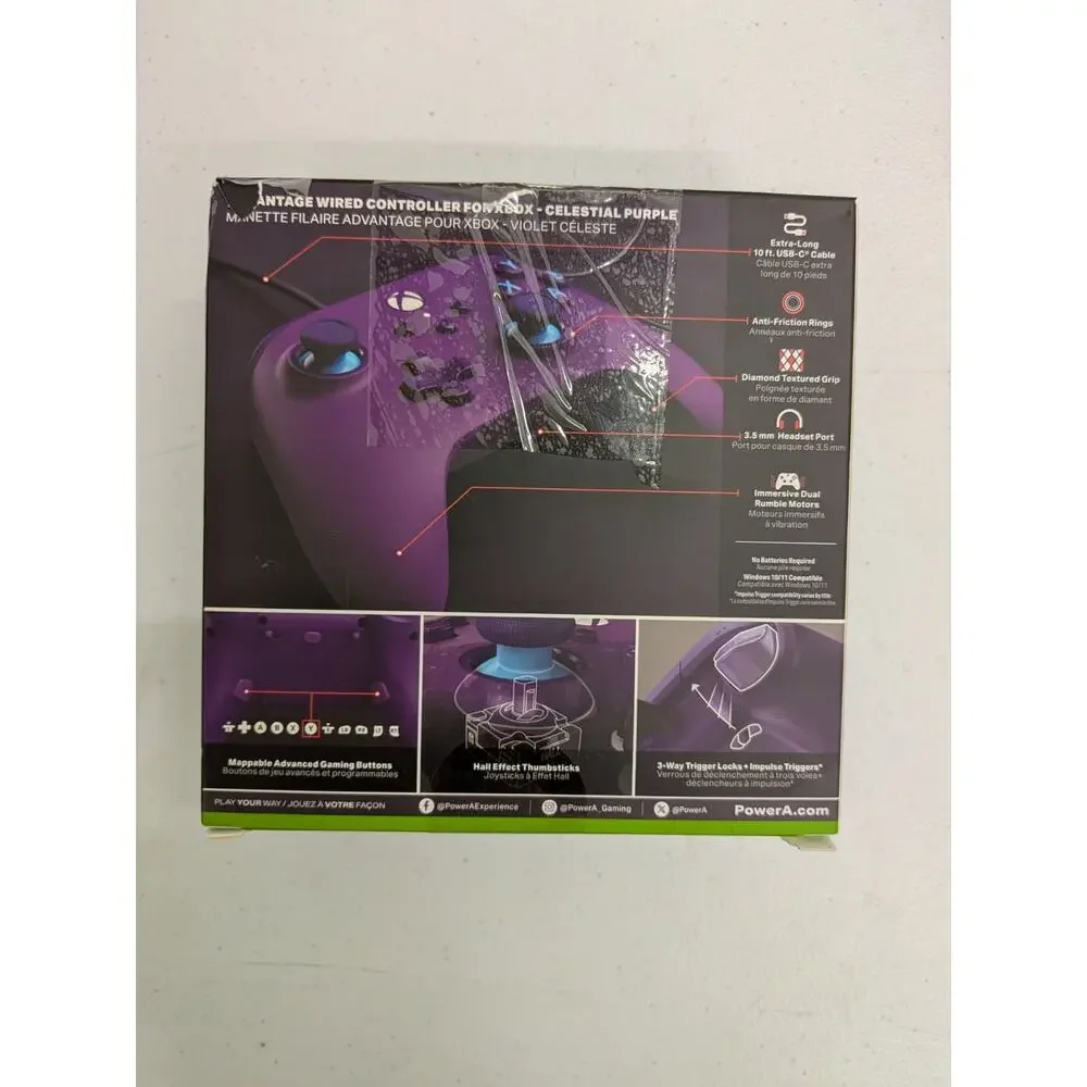 PowerA Advantage Wired Controller Celestial Purple Xbox Series X|S PC USB-C